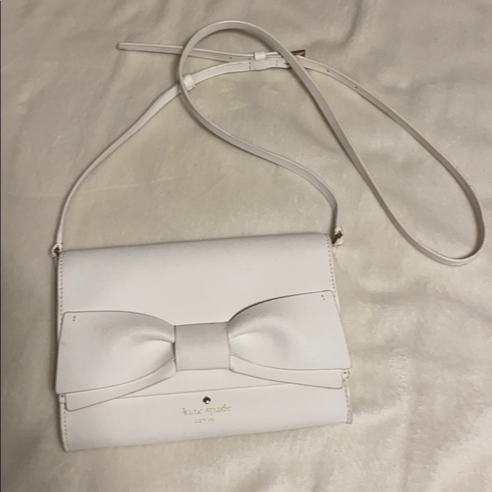 Kate spade white bow crossbody